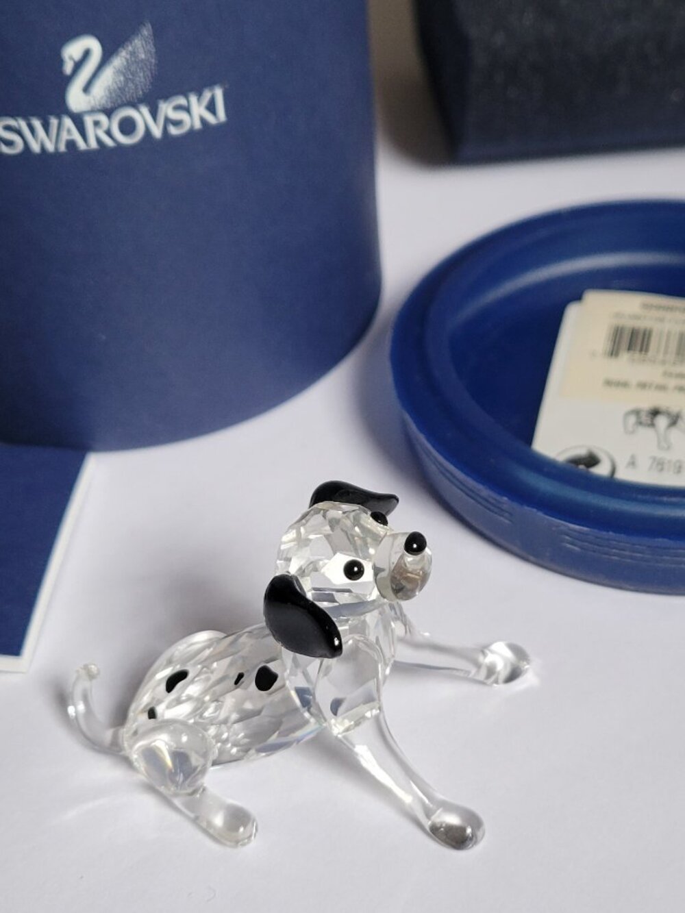 Swarovski Crystal Figurine Dalmatian Puppy Baby Dog Sitting 628909 K9 ~ Mint MIB